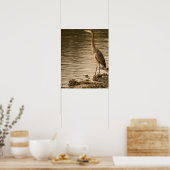 Great Blue Heron Poster (Keuken)