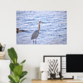 Great Blue Heron Poster (Thuiskantoor)