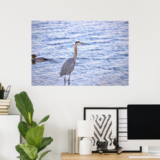 Great Blue Heron Poster (Thuiskantoor)