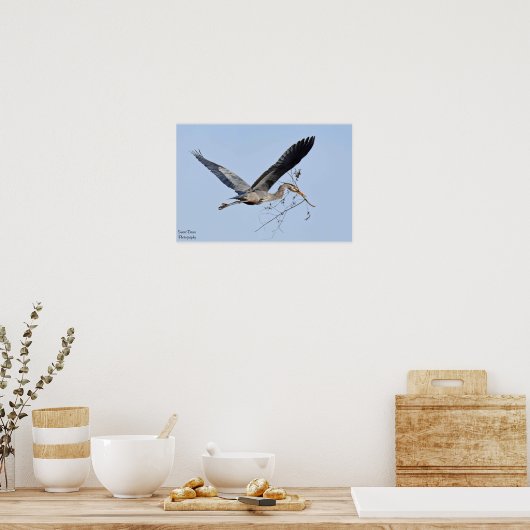 Great Blue Heron Poster (Keuken)