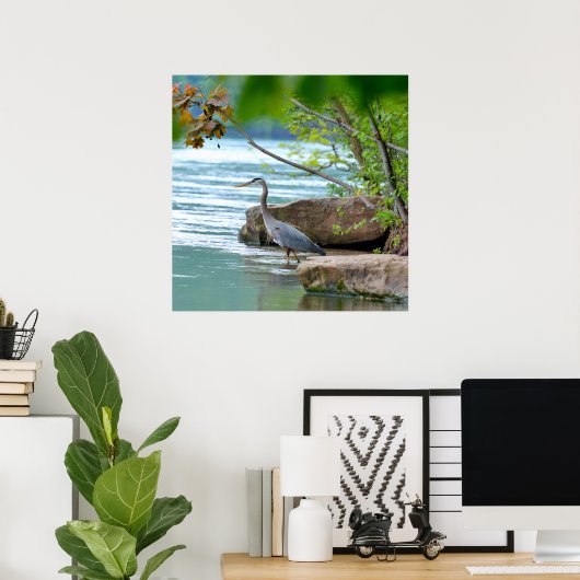Great Blue Heron Poster (Thuiskantoor)