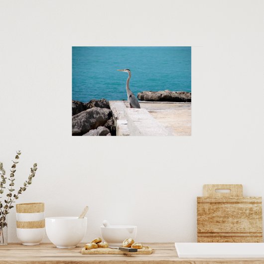 Great Blue Heron Poster (Keuken)