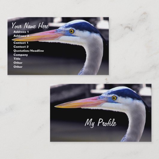 Great Blue Heron-profiel Visitekaartje (Voorkant / Achterkant)