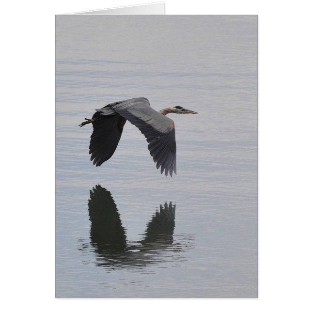 Great Blue Heron Reflected - Frameable Art Card (Voorkant)