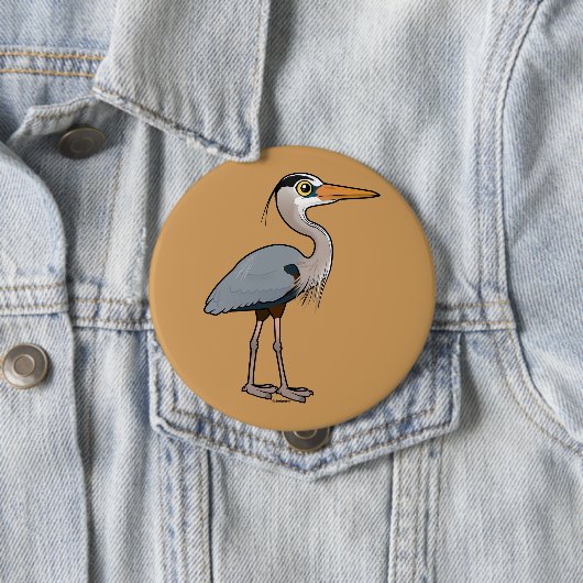 Great Blue Heron Ronde Button 4,0 Cm (In situ)