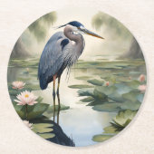 Great Blue Heron Ronde Kartonnen Onderzetter (Voorkant)