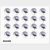 Great Blue Heron Ronde Sticker (Vel)