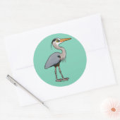 Great Blue Heron Ronde Sticker (Envelop)
