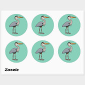 Great Blue Heron Ronde Sticker (Vel)