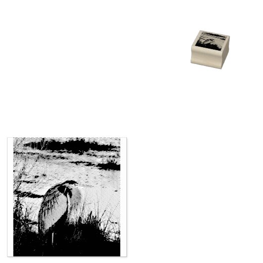 Great Blue Heron Rubberstempel (Gestempeld)