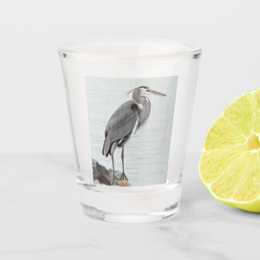 Great Blue Heron Shot Glas (Voorkant)