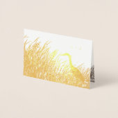 Great Blue Heron silhouet rustieke bruiloft goud Folie Kaarten (Voorkant)