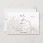 Great Blue Heron silhouette kayaker bruiloft RSVP Kaartje (Voorkant)