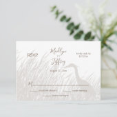 Great Blue Heron silhouette kayaker bruiloft RSVP Kaartje (Staand voorkant)