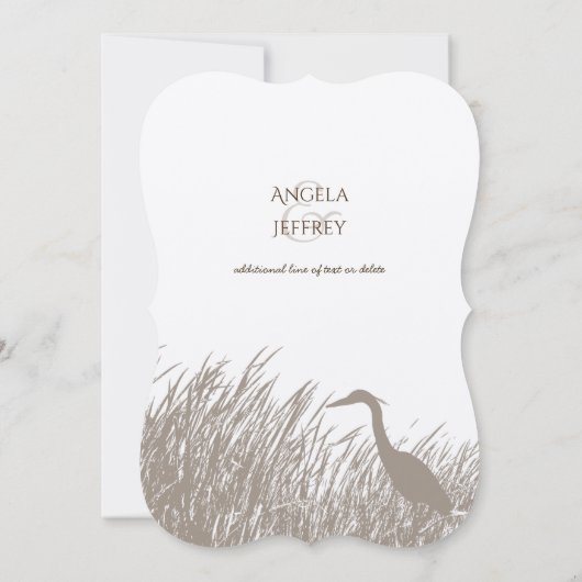 Great Blue Heron silhouette rustige bruiloft Kaart (Achterkant)
