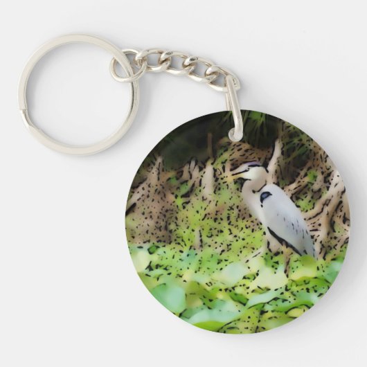 Great Blue Heron Sleutelhanger (Voorkant)