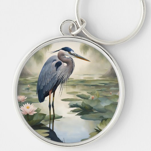 Great Blue Heron Sleutelhanger (Voorkant)