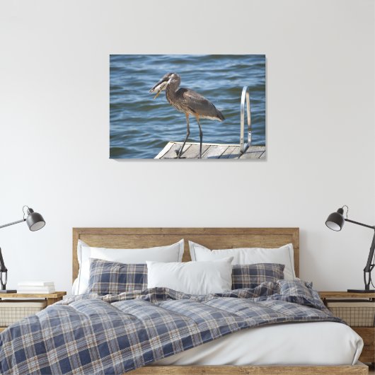 Great Blue Heron Sluiten Canvas Afdruk (Insitu (Slaapkamer))