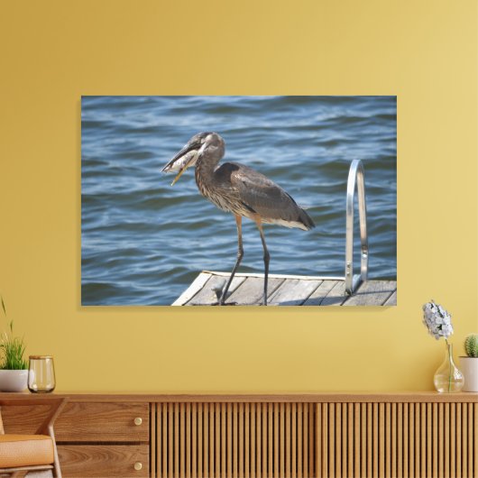 Great Blue Heron Sluiten Canvas Afdruk (Insitu (Woonkamer))