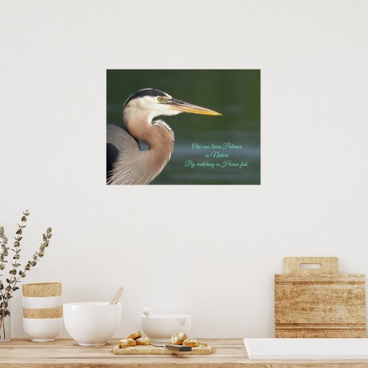 Great Blue Heron Sluiten Poster (Keuken)