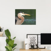 Great Blue Heron Sluiten Poster (Thuiskantoor)