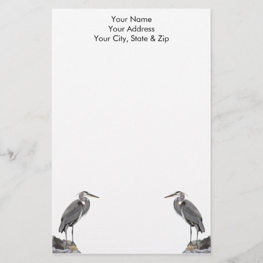Great Blue Heron Stationery Briefpapier (Voorkant)