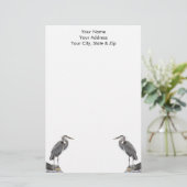 Great Blue Heron Stationery Briefpapier (Staand voorkant)