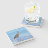 Great Blue Heron,  Stenen Onderzetter (Zijkant)