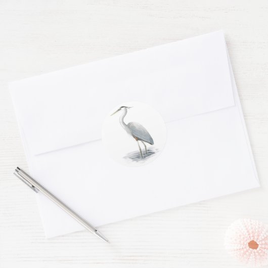 Great Blue Heron Sticker (Envelop)