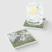 Great Blue Heron Stone Onderzetter (Zijkant)