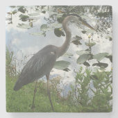 Great Blue Heron Stone Onderzetter (Voorkant)