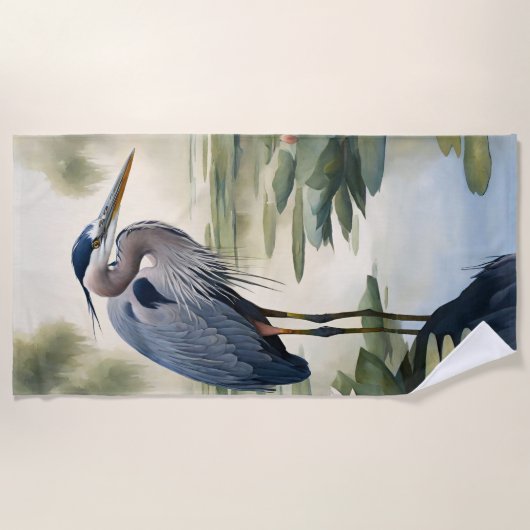 Great Blue Heron Strandlaken (Voorkant)