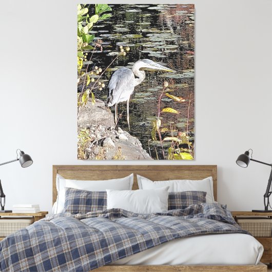 Great Blue Heron Stretched Canvas Print (Insitu (Slaapkamer))