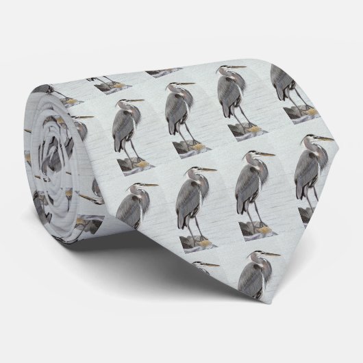 Great Blue Heron Stropdas (Opgerold)