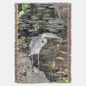 Great Blue Heron Tapestry Style Deken (Voorkant Verticaal)