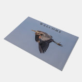Great Blue Heron tijdens de vlucht Deurmat (Schuin)