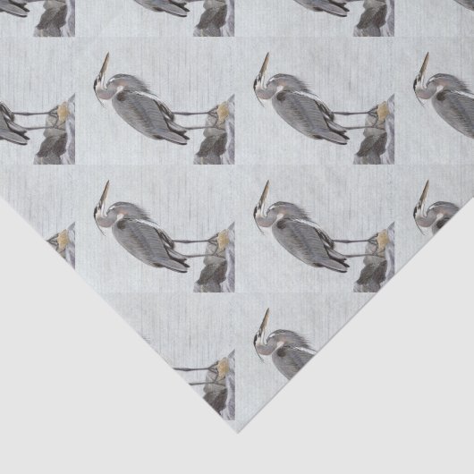 Great Blue Heron Tissuepapier (Detail)