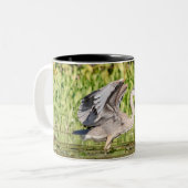 Great Blue Heron Tweekleurige Koffiemok (Voorkant links)