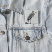 Great Blue Heron Vierkante Button 5,1 Cm (In situ)
