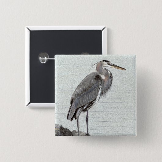 Great Blue Heron Vierkante Button 5,1 Cm (Voorkant /achterkant)