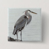 Great Blue Heron Vierkante Button 5,1 Cm (Voorkant)