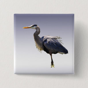 Great Blue Heron Vierkante Button 5,1 Cm