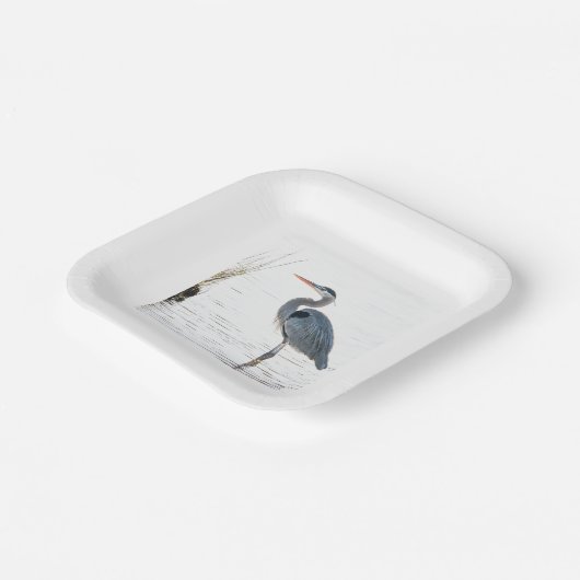 Great Blue Heron - wading Papieren Bordje (Gebogen)