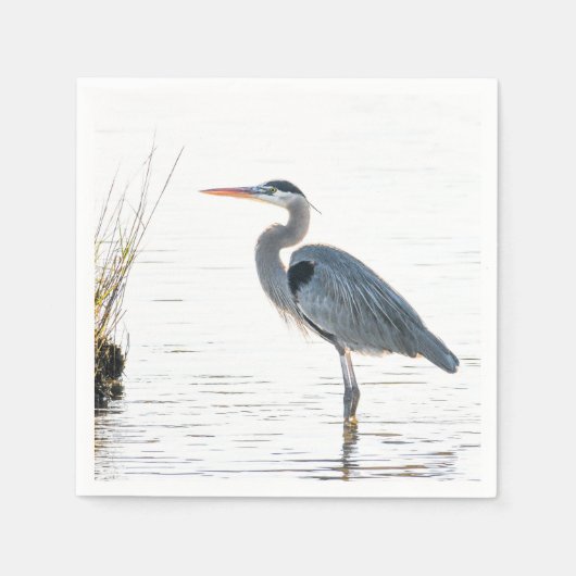 Great Blue Heron - wading Servet (Voorkant)