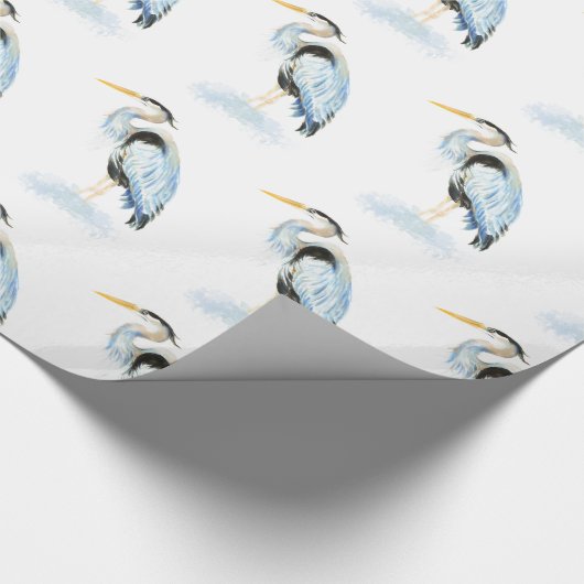 Great Blue Heron Waterverf Bird Art Cadeaupapier (Hoek)