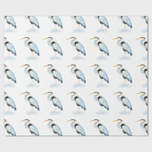 Great Blue Heron Waterverf Bird Art Cadeaupapier (Vlak)