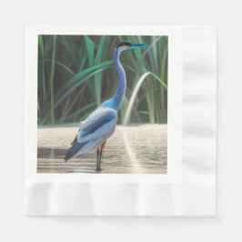Great Blue Heron Waterverf Paper Napkin Servet