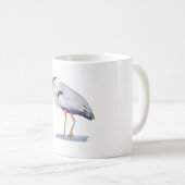 Great Blue Heron waterverf vogelsoorten kunst Koffiemok (Voorkant rechts)