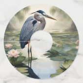 Great Blue Heron Wijnglaslabel (Voorkant)