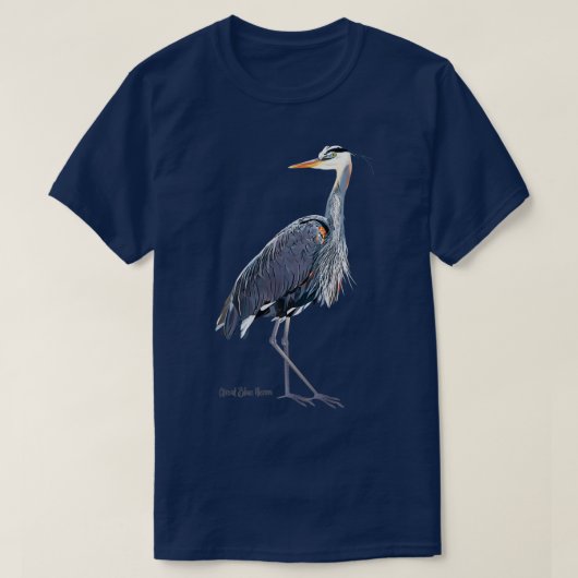 Great Blue Heron Wildlife Bird T-shirt (Design voorkant)